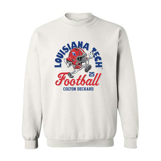 LA Tech - NCAA Football : Colton Deckard - White Fashion Shersey Sweatshirt
