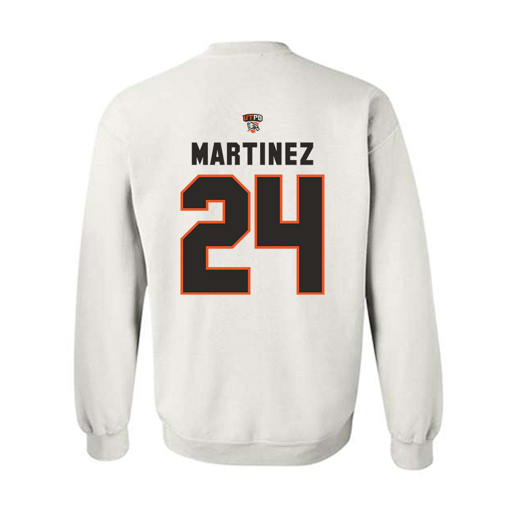 UTPB - NCAA Football : Cristian Martinez - White Replica Shersey Sweatshirt