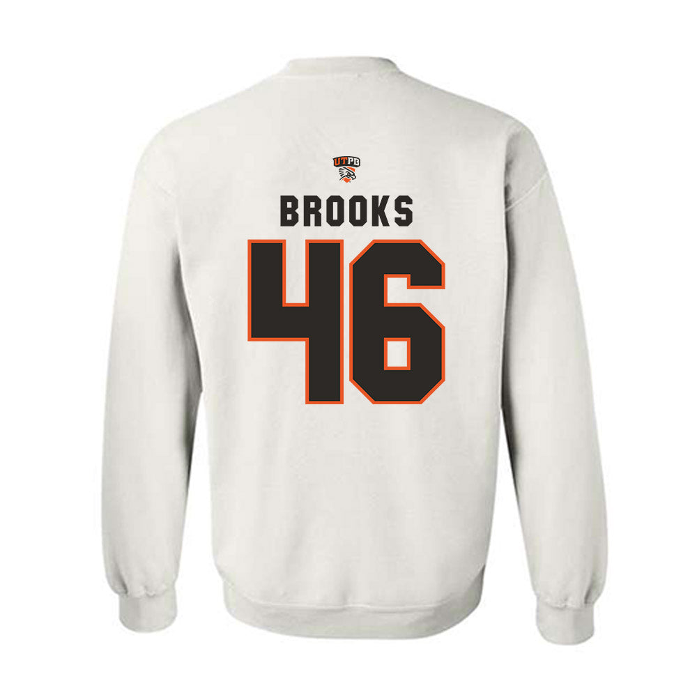 UTPB - NCAA Football : Datron Brooks - White Replica Shersey Sweatshirt