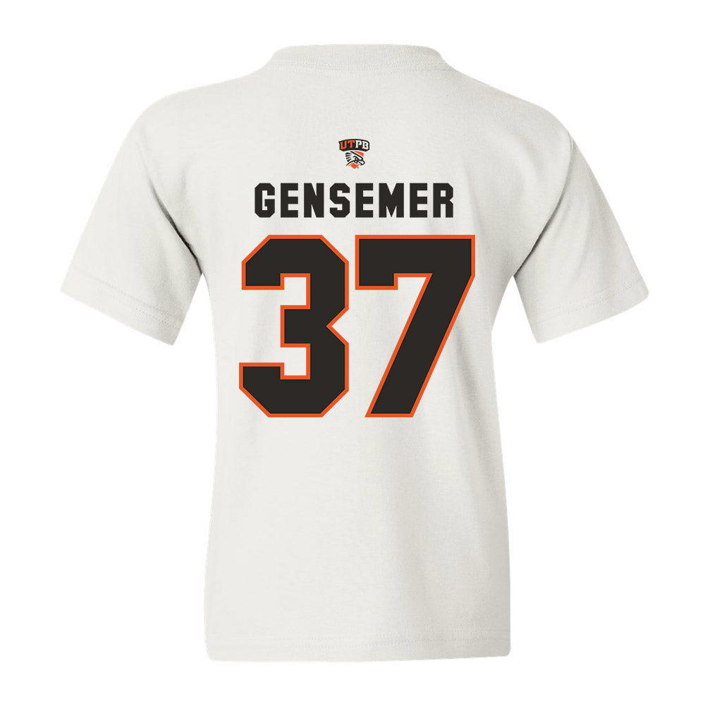UTPB - NCAA Football : Grant Gensemer - White Replica Shersey Youth T-Shirt