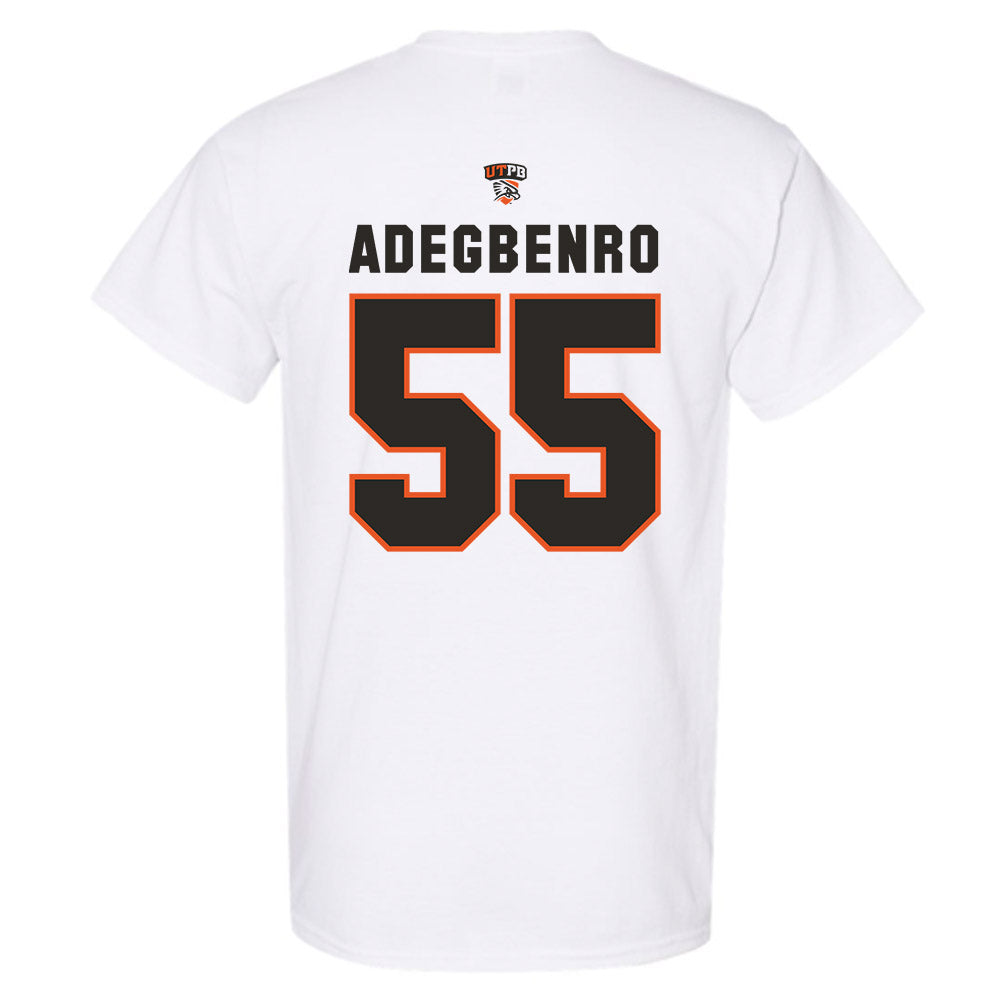 UTPB - NCAA Football : David Adegbenro - White Replica Shersey Short Sleeve T-Shirt