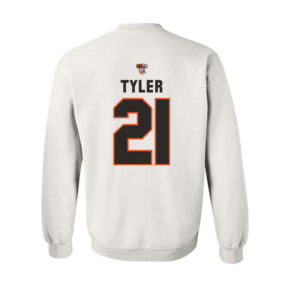 UTPB - NCAA Football : Jaques Tyler - White Replica Shersey Sweatshirt