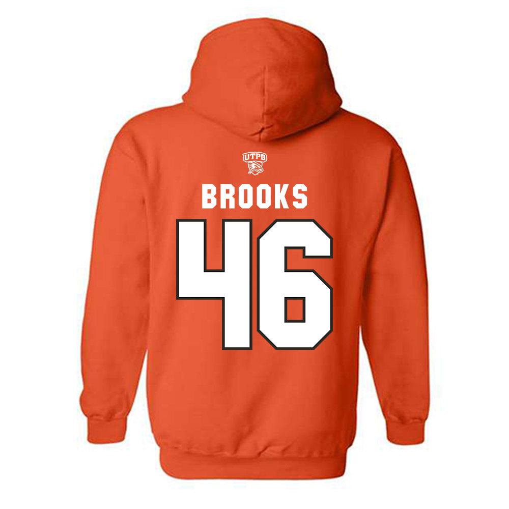 UTPB - NCAA Football : Datron Brooks - Orange Replica Shersey Hooded Sweatshirt