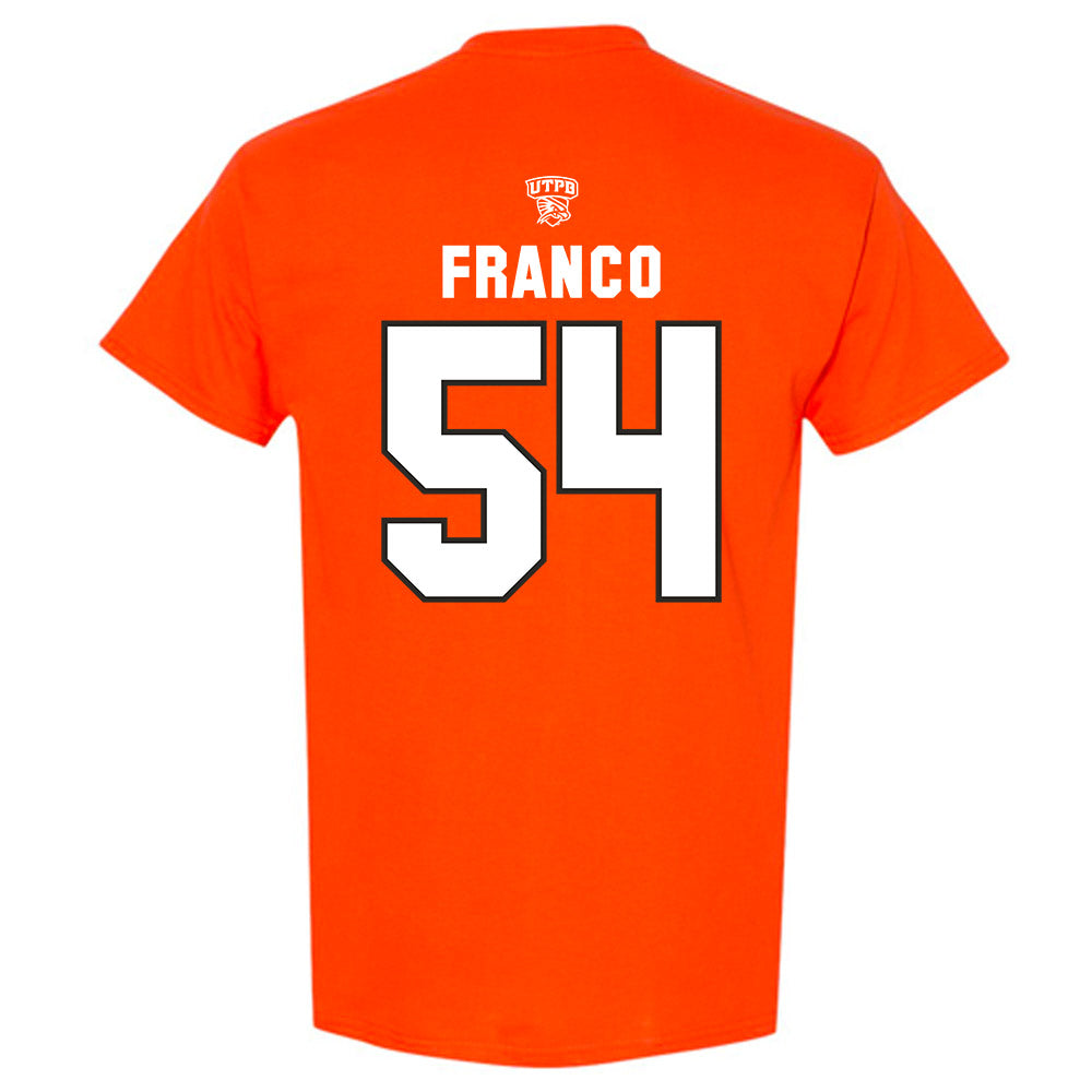 UTPB - NCAA Football : Eric Franco - Orange Replica Shersey Short Sleeve T-Shirt