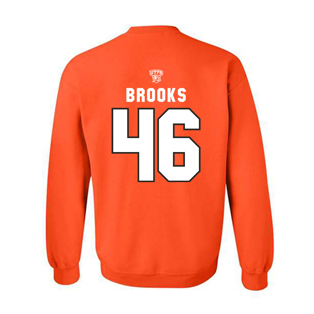 UTPB - NCAA Football : Datron Brooks - Orange Replica Shersey Sweatshirt