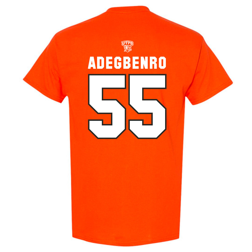UTPB - NCAA Football : David Adegbenro - Orange Replica Shersey Short Sleeve T-Shirt