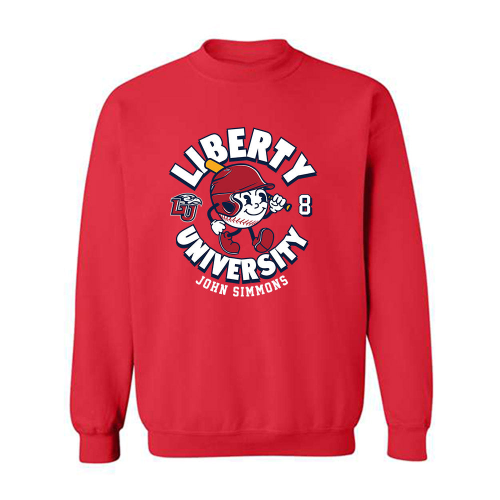 Liberty - NCAA Baseball : John Simmons - Crewneck Sweatshirt Fashion Shersey