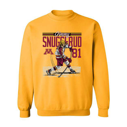 Minnesota - NCAA Men's Ice Hockey : Jimmy Snuggerud - Caricature Sweatshirt