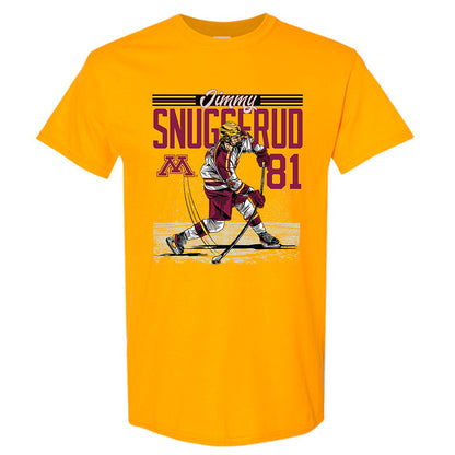 Minnesota - NCAA Men's Ice Hockey : Jimmy Snuggerud - Caricature Short Sleeve T-Shirt
