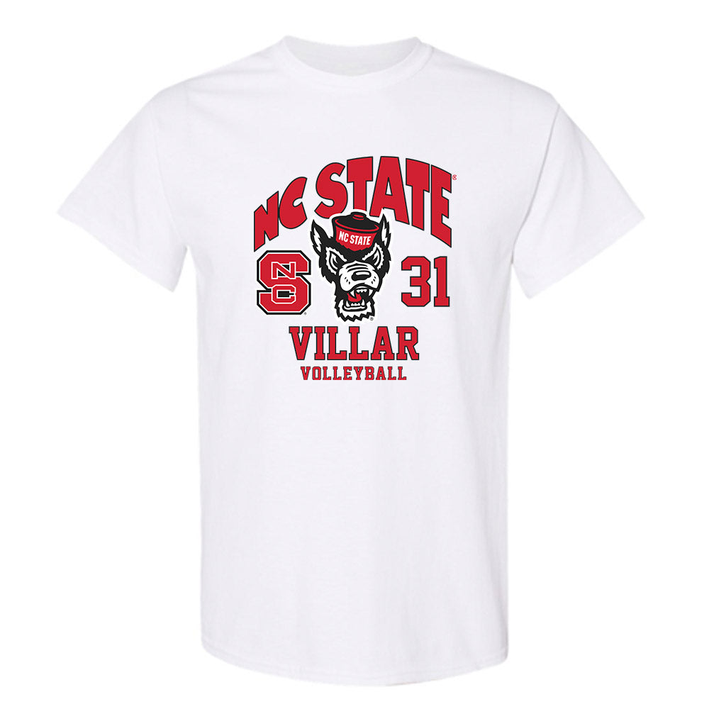 NC State - NCAA Women's Volleyball : Elaisa Villar - White Fashion Shersey Short Sleeve T-Shirt