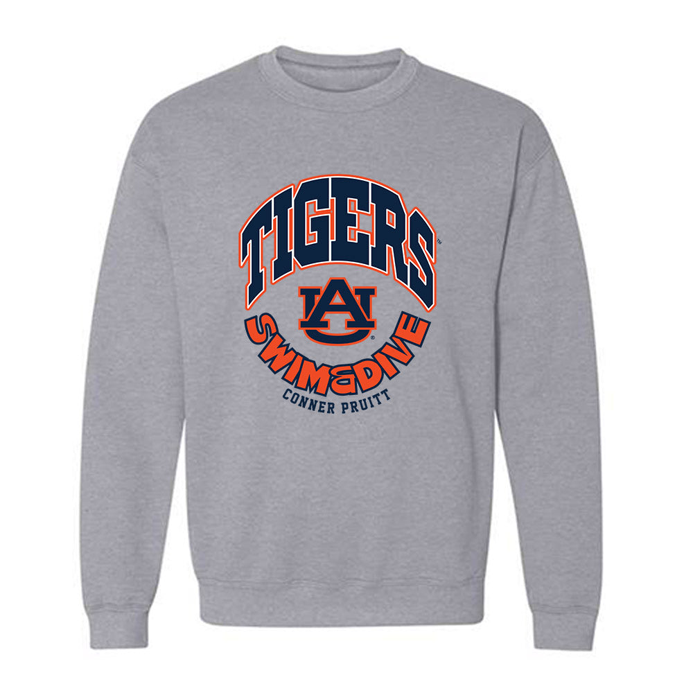 Auburn - NCAA Men's Swimming & Diving : Conner Pruitt - Grey Fashion Sweatshirt