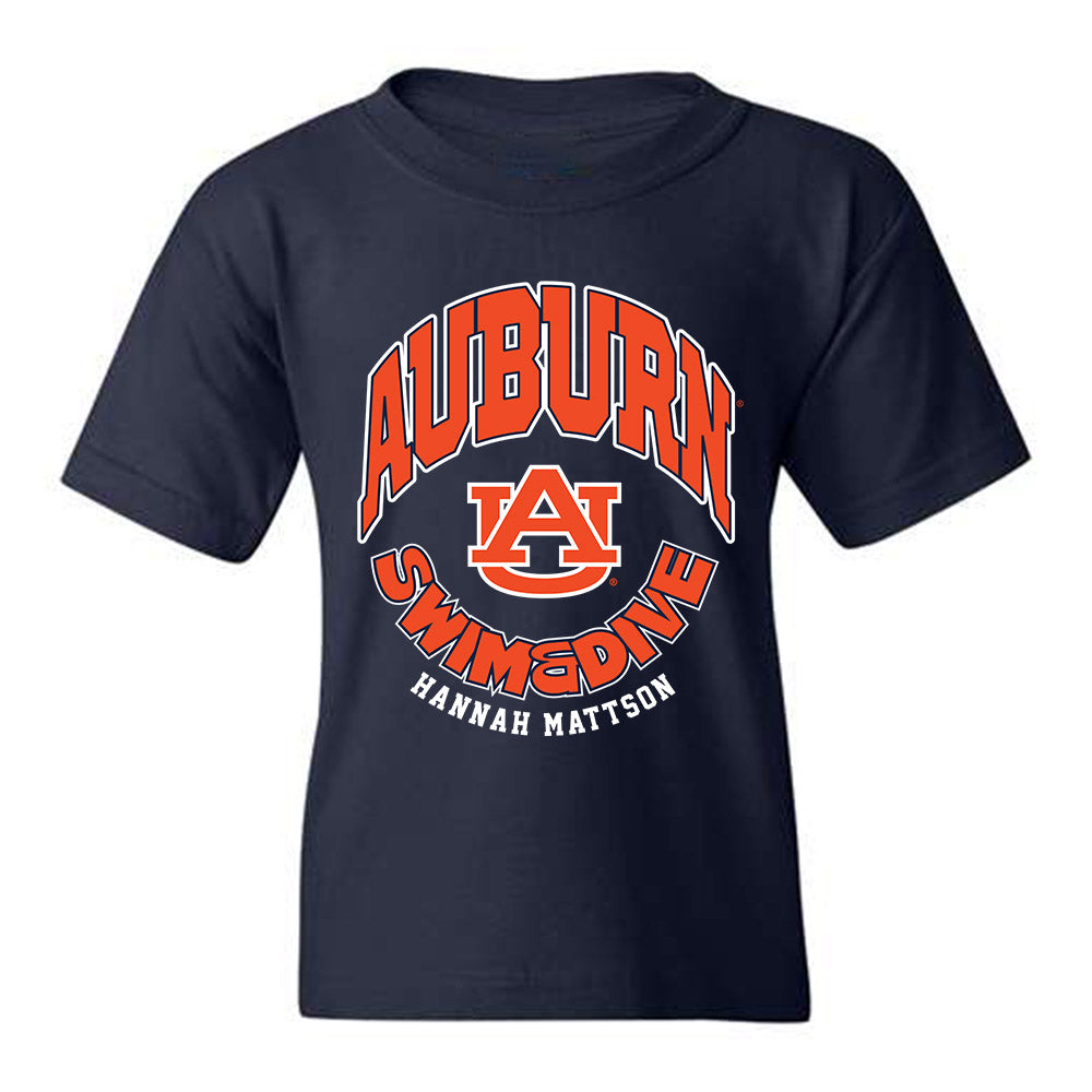 Auburn - NCAA Women's Swimming & Diving : Hannah Mattson - Navy Fashion Youth T-Shirt