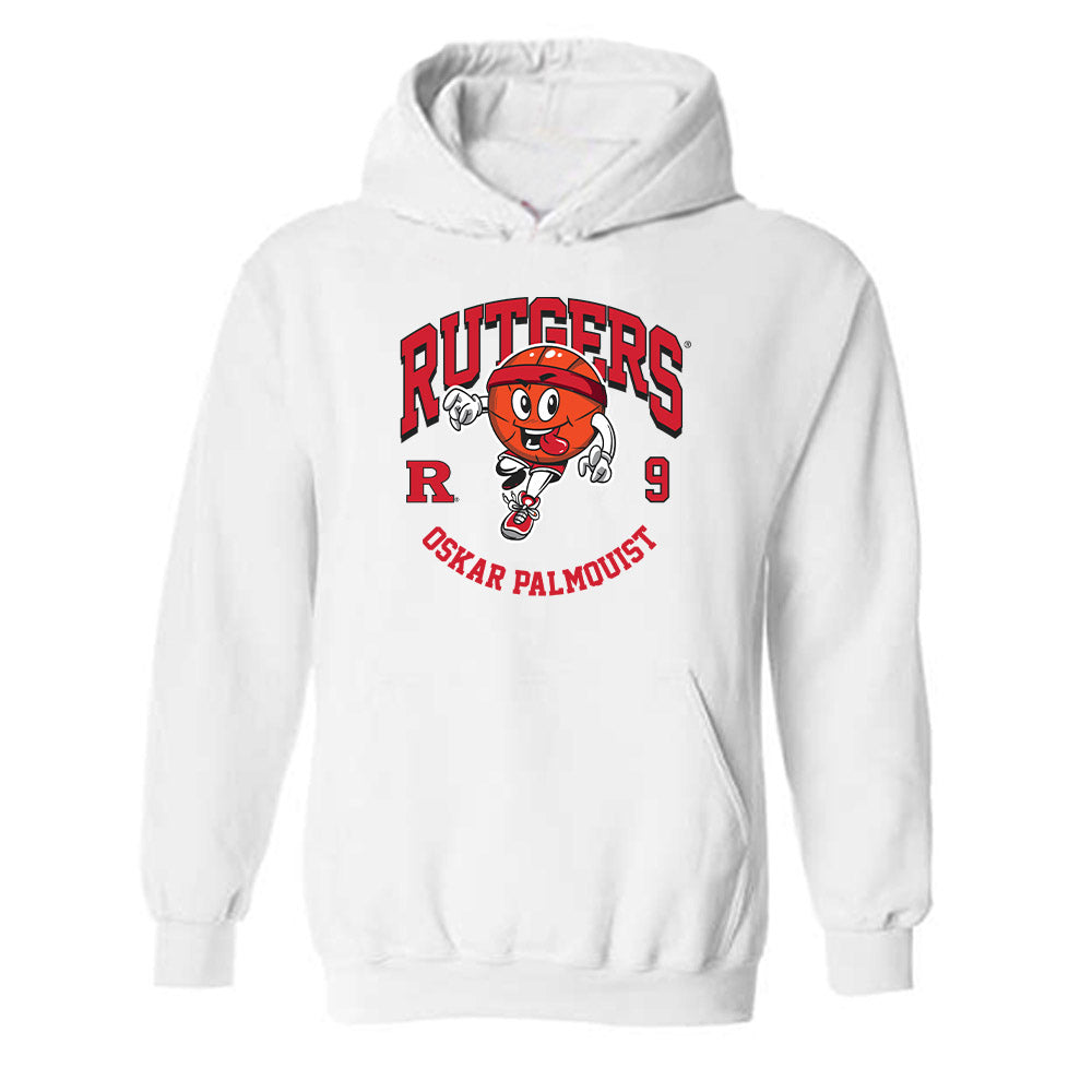 Rutgers - NCAA Men's Basketball : Oskar Palmquist - Hooded Sweatshirt Fashion Shersey