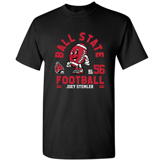 Ball State - NCAA Football : Joey Stemler - Black Fashion Shersey Short Sleeve T-Shirt