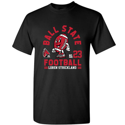 Ball State - NCAA Football : Loren Strickland - Black Fashion Shersey Short Sleeve T-Shirt