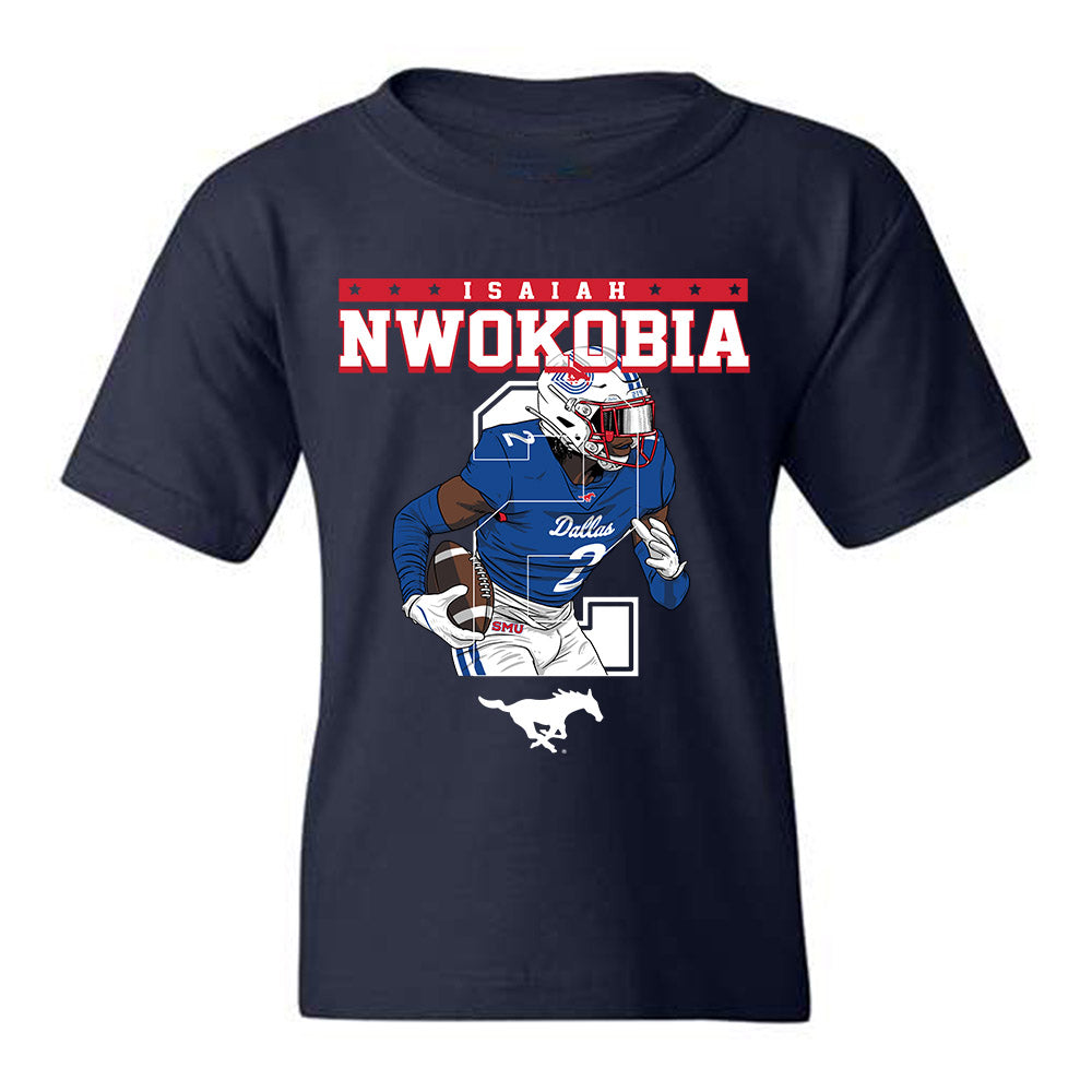 SMU - NCAA Football : Isaiah Nwokobia - Caricature Youth T-Shirt