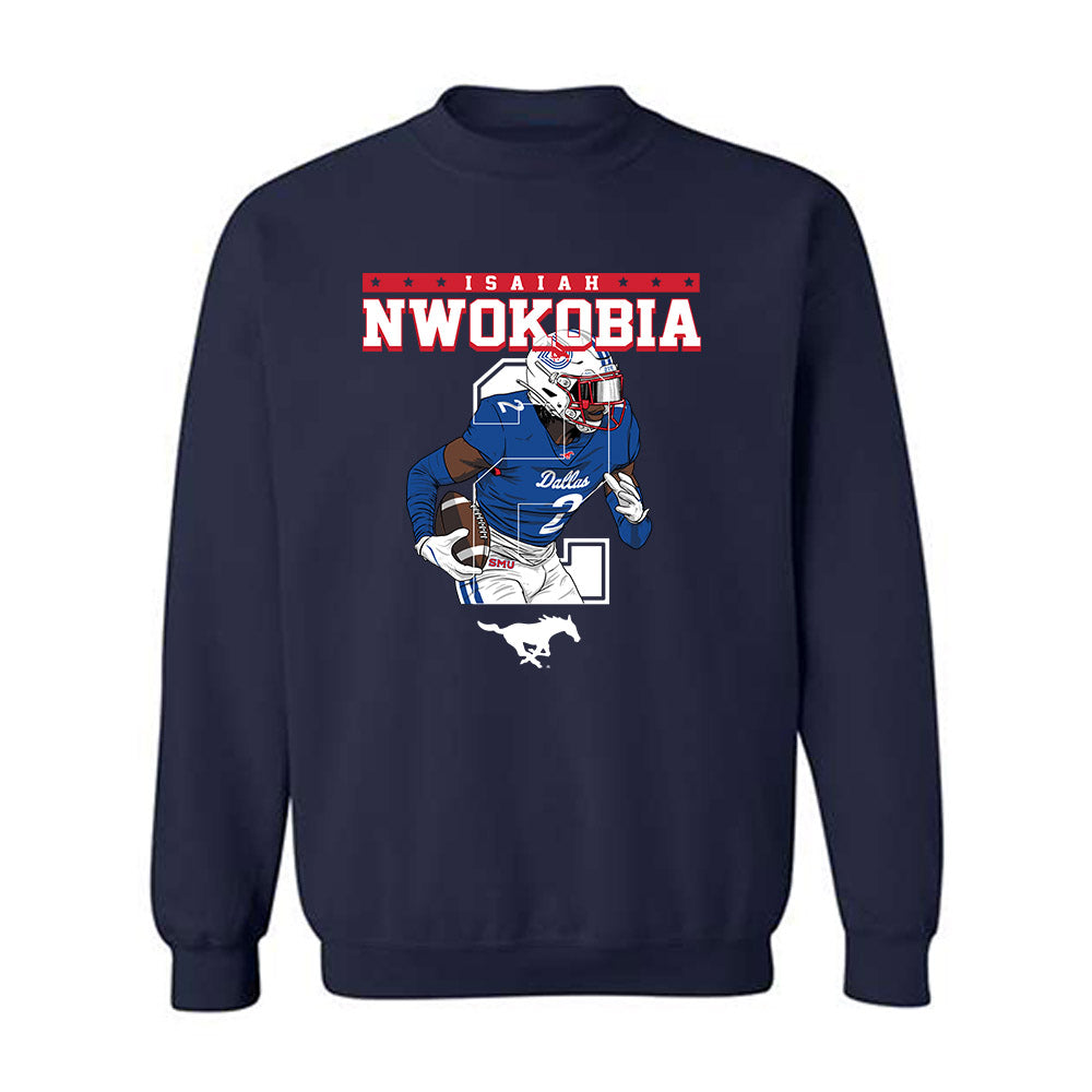 SMU - NCAA Football : Isaiah Nwokobia - Caricature Sweatshirt