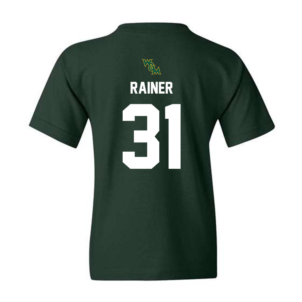 William & Mary - NCAA Football : Elijah Rainer - Green Sports Youth T-Shirt