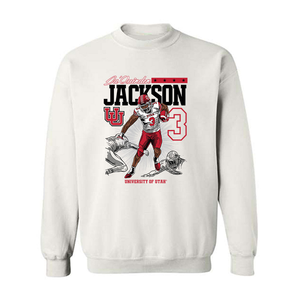 Utah - NCAA Football : Ja'Quinden Jackson - Caricature Sweatshirt