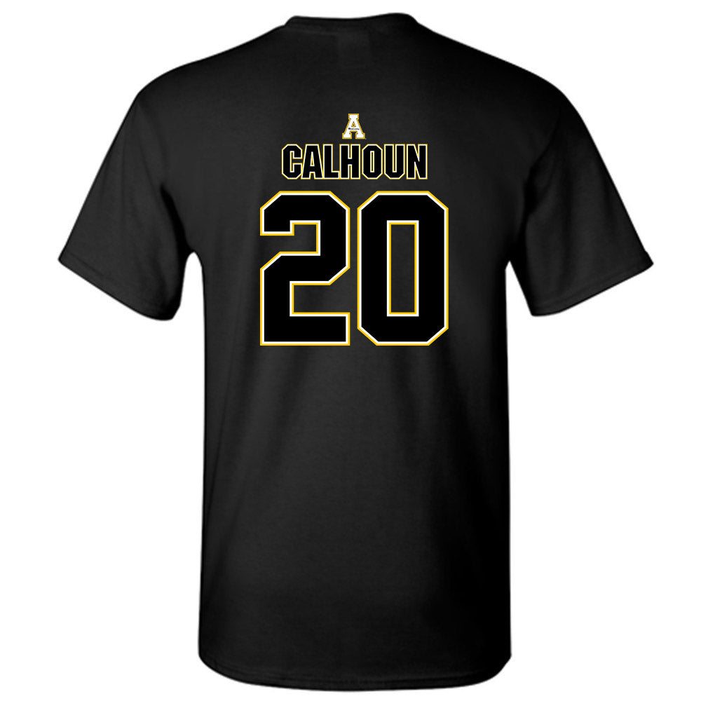 App State - NCAA Football : Jaylon Calhoun - Black Replica Shersey Short Sleeve T-Shirt