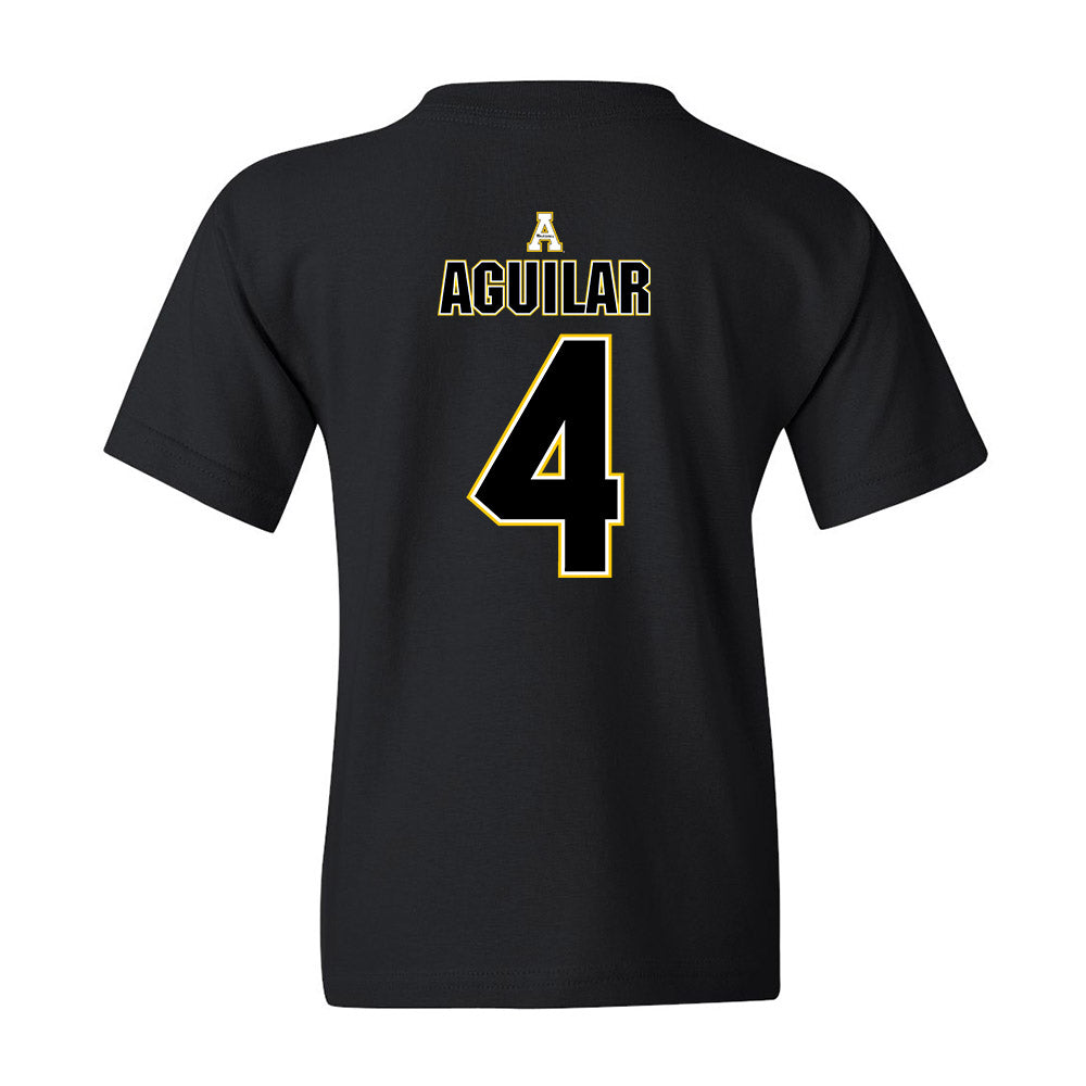 App State - NCAA Football : Joey Aguilar - Black Replica Shersey Youth T-Shirt