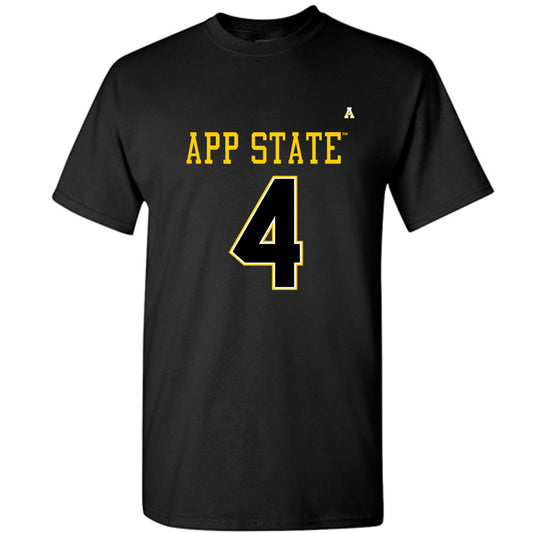App State - NCAA Football : Joey Aguilar - Black Replica Shersey Short Sleeve T-Shirt