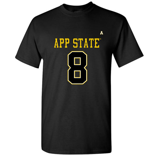 App State - NCAA Football : Brendan Harrington - Black Replica Shersey Short Sleeve T-Shirt