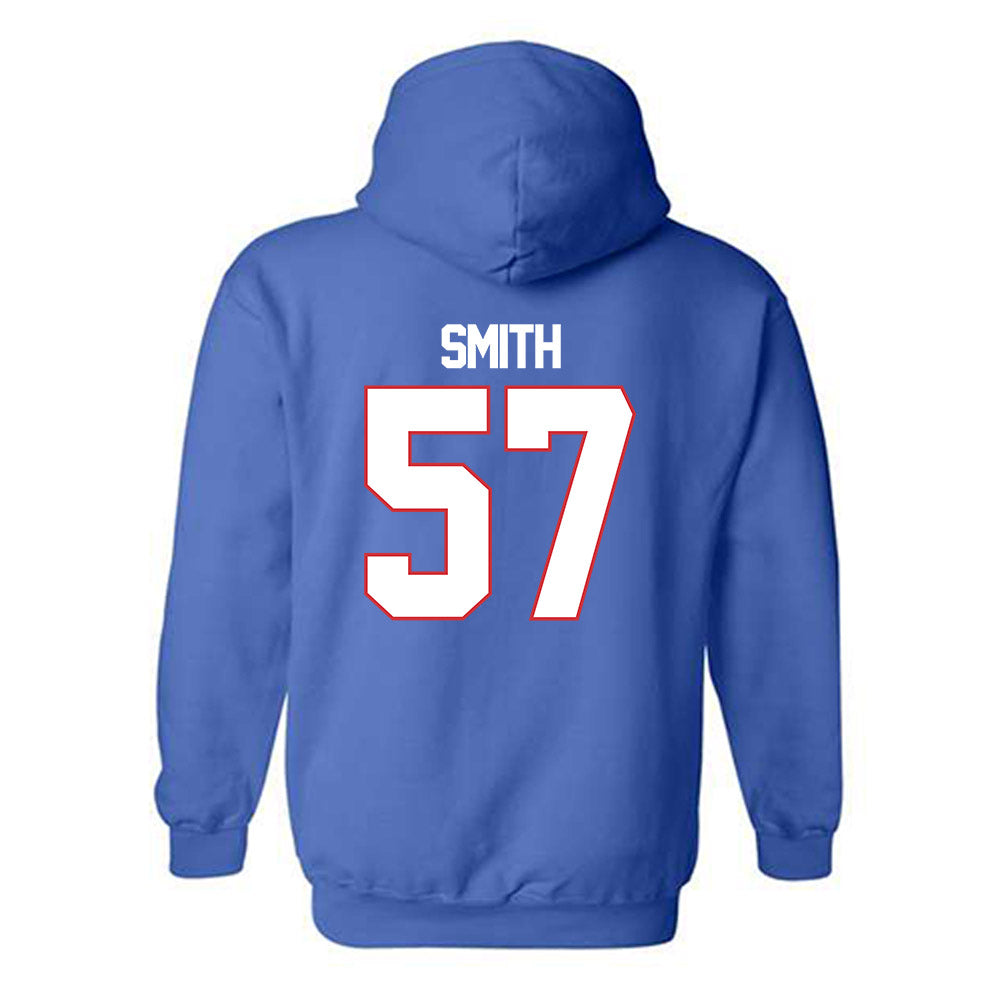 LA Tech - NCAA Football : Jadon Smith - Royal Replica Shersey Hooded Sweatshirt