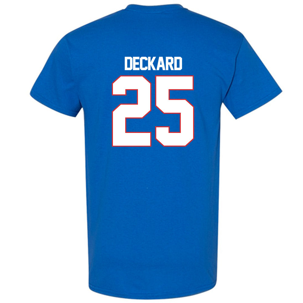 LA Tech - NCAA Football : Colton Deckard - Royal Replica Shersey Short Sleeve T-Shirt