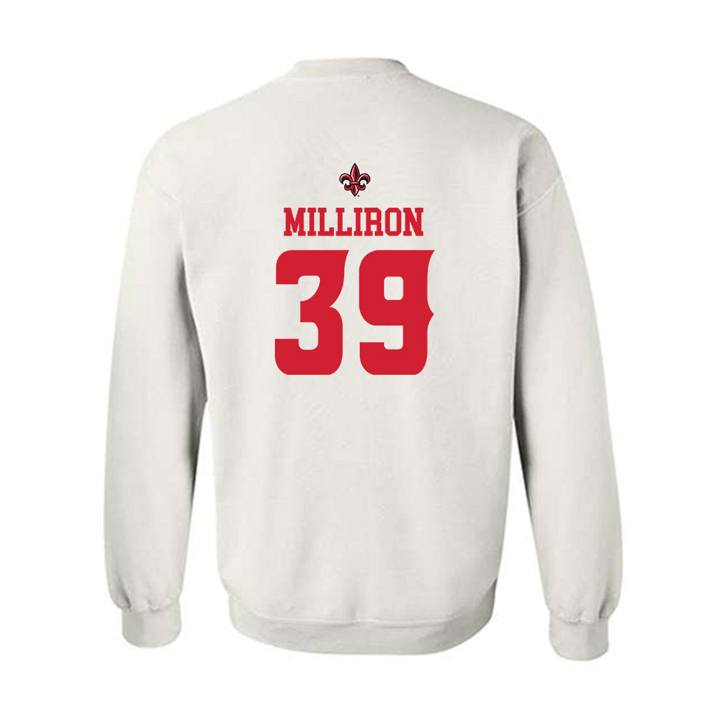 Louisiana - NCAA Football : Carter Milliron - White Replica Sweatshirt