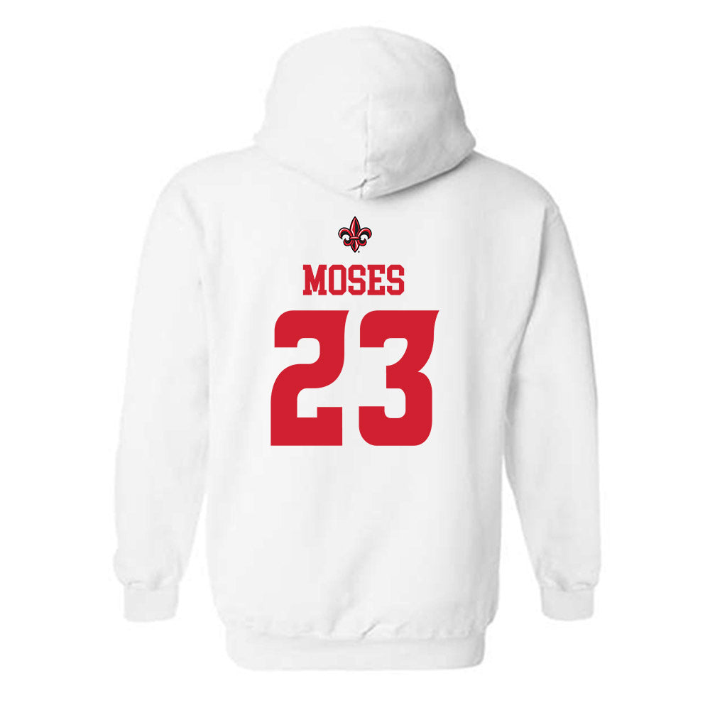 Louisiana - NCAA Football : Jeremiah Moses - White Replica Hooded Sweatshirt