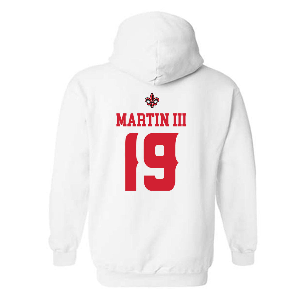 Louisiana - NCAA Football : Dale Martin III - White Replica Shersey Hooded Sweatshirt