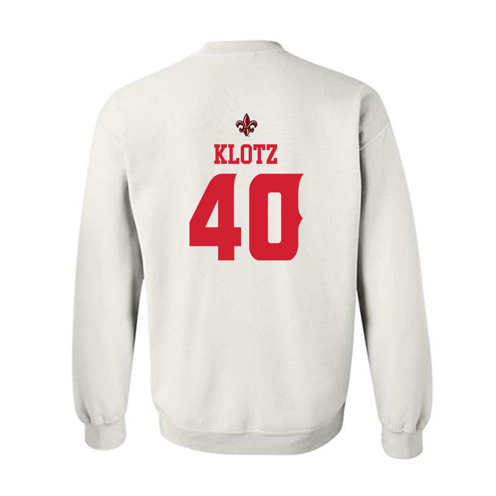 Louisiana - NCAA Football : Logan Klotz - White Replica Shersey Sweatshirt