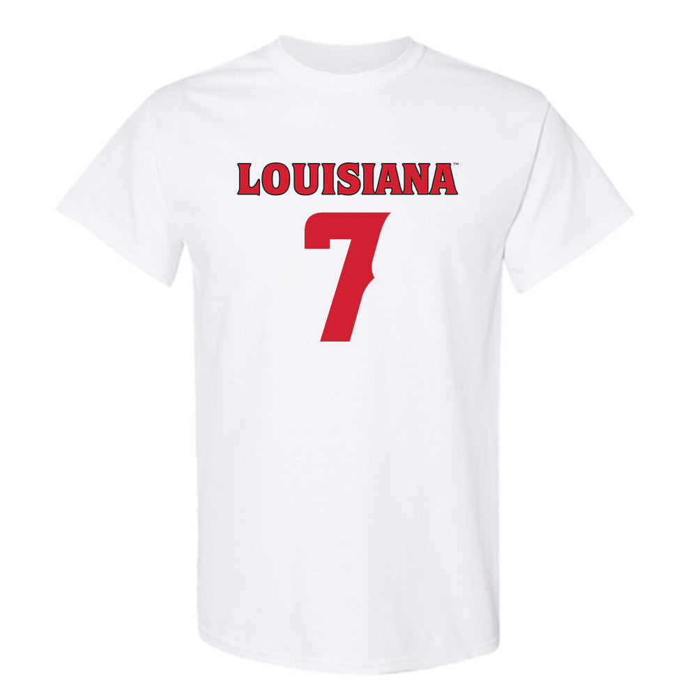 StakesMFG Louisiana - NCAA Football : Elijah Davis - Short Sleeve T-Shirt White / 3XL