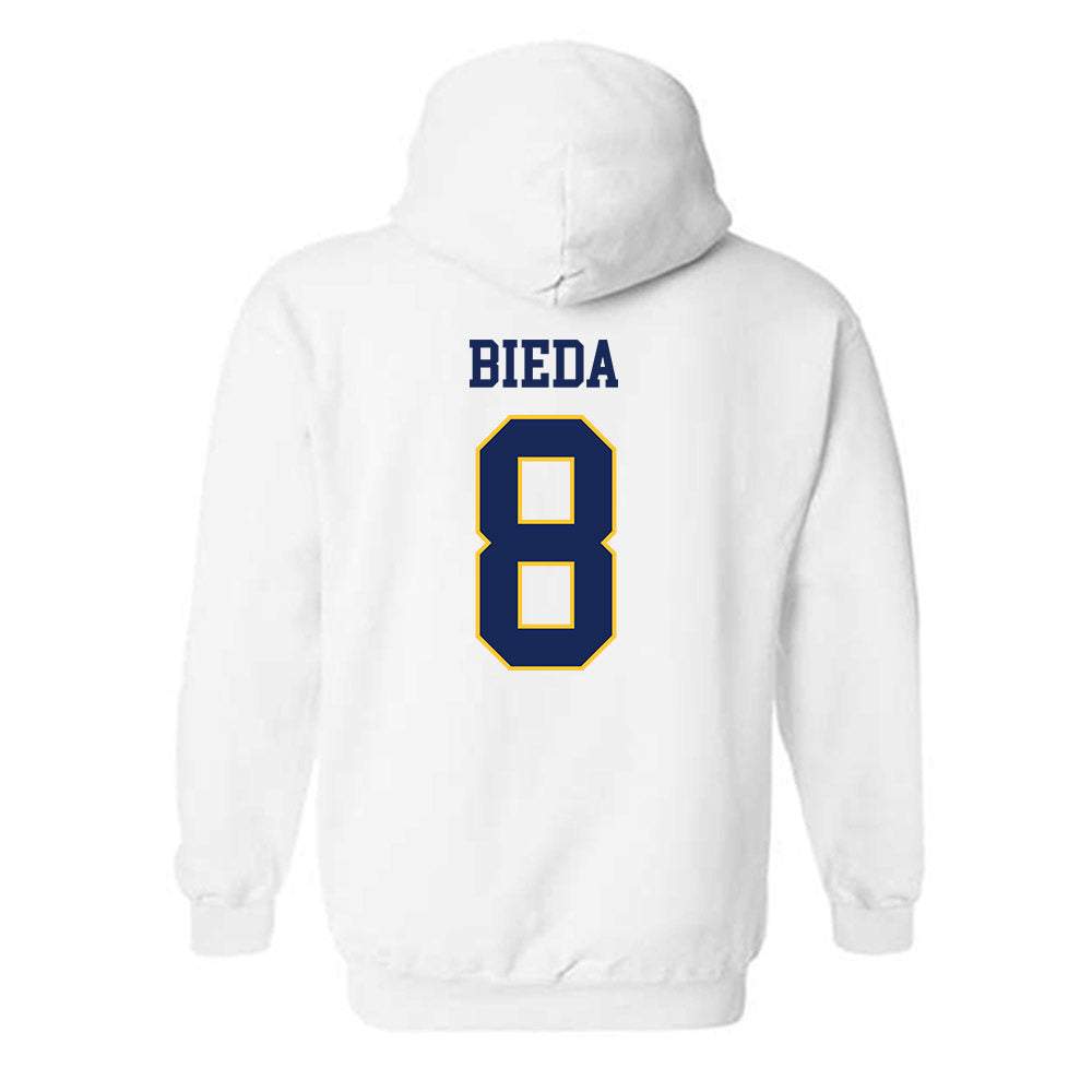 Marquette - NCAA Women's Soccer : Josephine Bieda - White Replica Shersey Hooded Sweatshirt