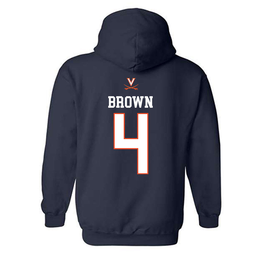Virginia - NCAA Women's Basketball : Jillian Brown - Hooded Sweatshirt Replica Shersey