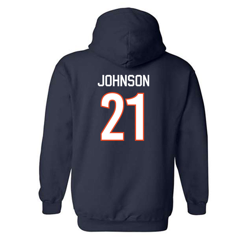 Virginia - NCAA Women's Basketball : Kymora Johnson - Hooded Sweatshirt Replica Shersey