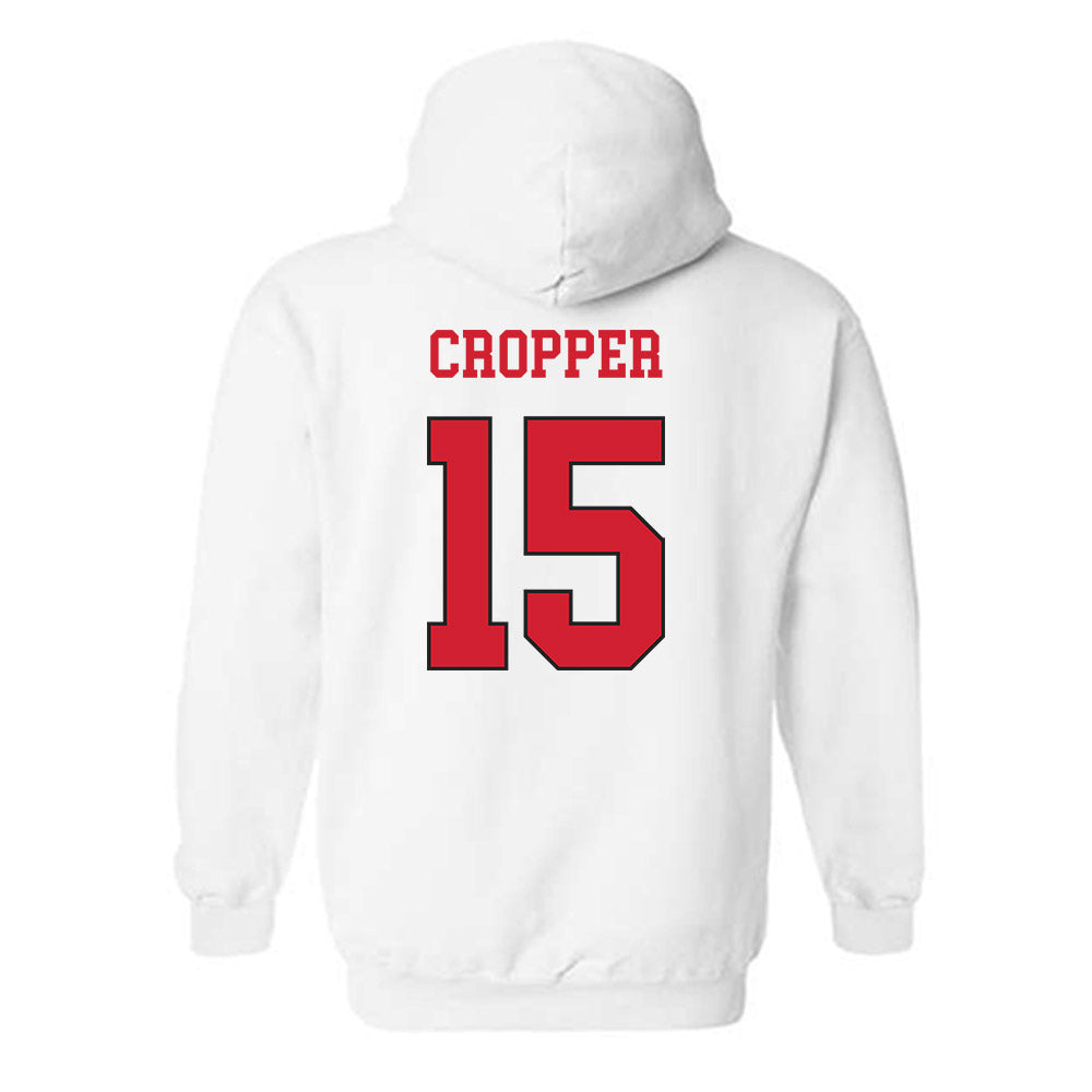 NC State - NCAA Women's Volleyball : Lily Cropper - White Replica Shersey Hooded Sweatshirt