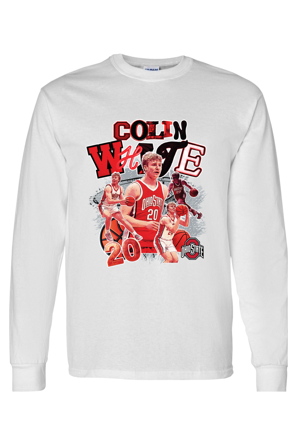 Ohio State - NCAA Men's Basketball : Colin White - Collage Long Sleeve T-Shirt