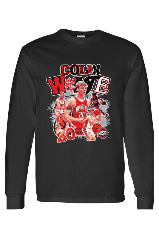Ohio State - NCAA Men's Basketball : Colin White - Collage Long Sleeve T-Shirt