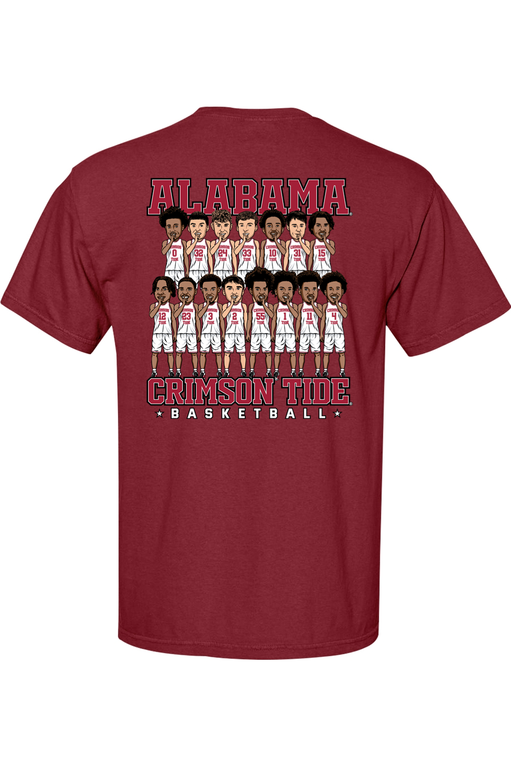 Alabama - NCAA Men's Basketball : Team Caricature Short Sleeve Pocket T-Shirt