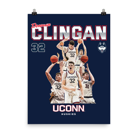 UConn - NCAA Men's Basketball : Donovan Clingan 2023 - 2024 Post Season Poster