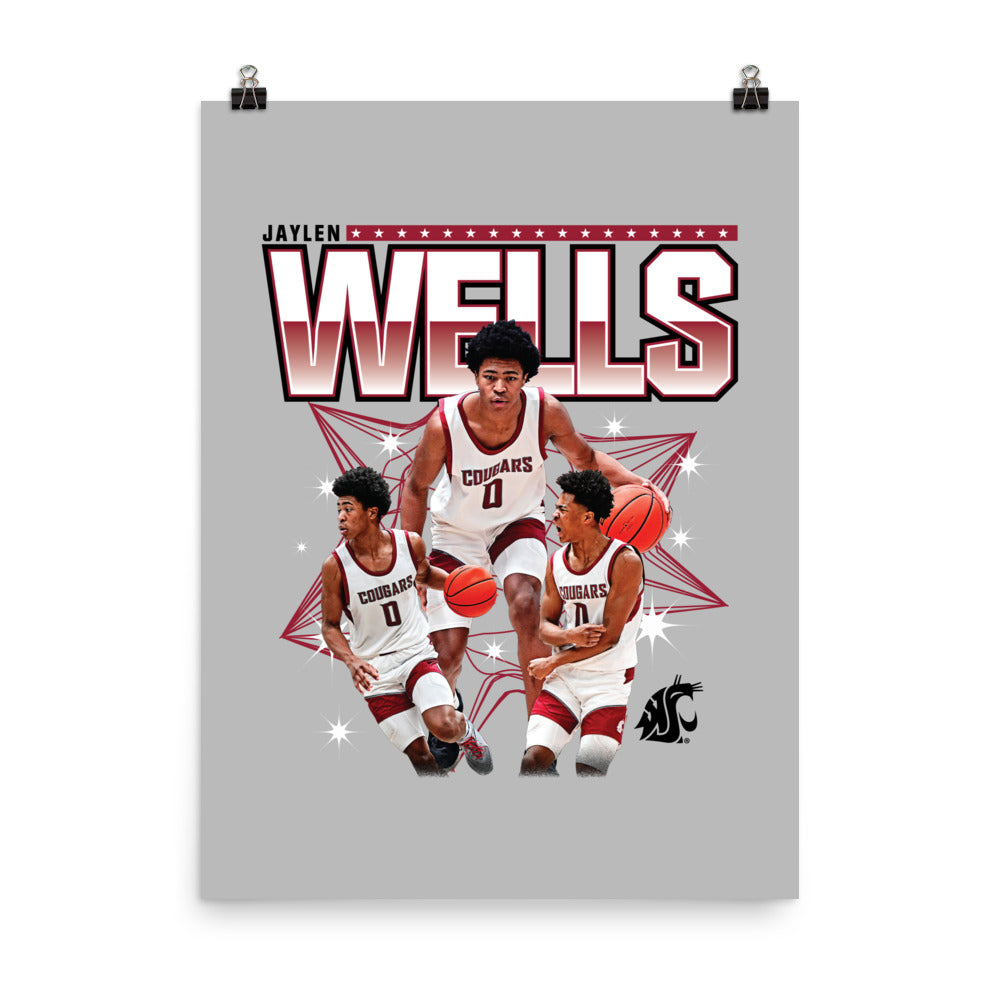 WSU - NCAA Men's Basketball : Jaylen Wells 2023 - 2024 Post Season Poster