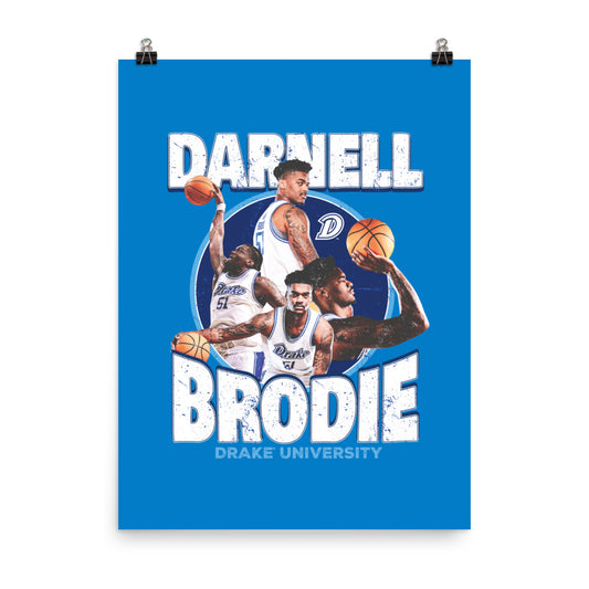 Drake - NCAA Men's Basketball : Darnell Brodie 2023 - 2024 Post Season Poster