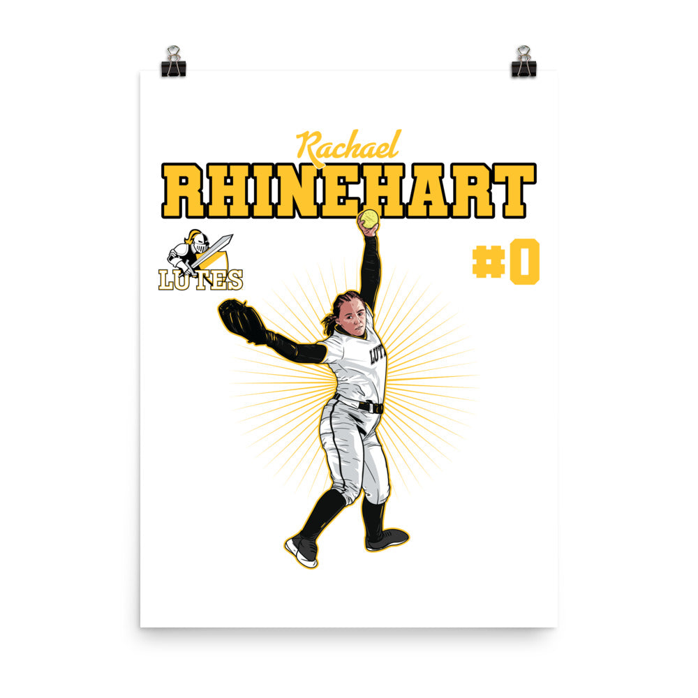 PLU - NCAA Softball : Rachael Rhinehart - Poster Individual Caricature