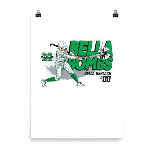 Marshall - NCAA Softball : Bella Gerlach Individual Caricature Poster