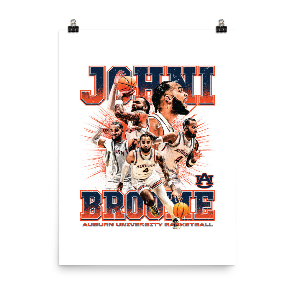 Auburn - NCAA Men's Basketball : Johni Broome Individual Caricature Poster