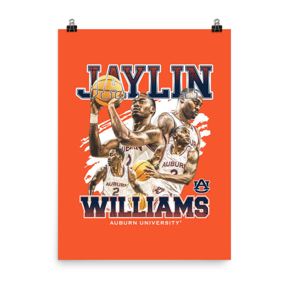 Auburn - NCAA Men's Basketball : Jaylin Williams Individual Caricature Poster