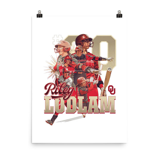 Oklahoma - NCAA Softball : Riley Ludlam - Individual Caricature Poster