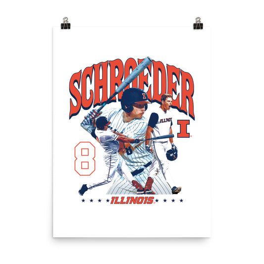 Illinois - NCAA Baseball : Jacob Schroeder Player Collage Poster